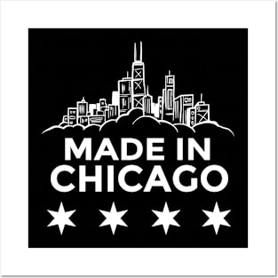 Chicago graphic, Chicago City Skyline, Made In Chicago design Posters and Art